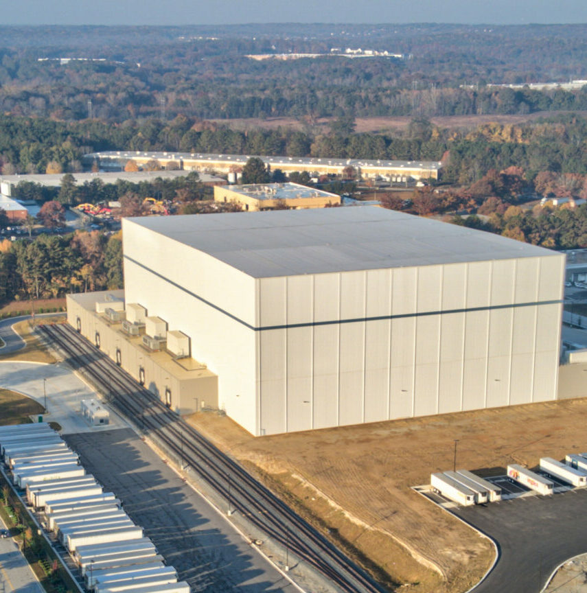Americold Gateway Phase 2 aerial photo of completed building