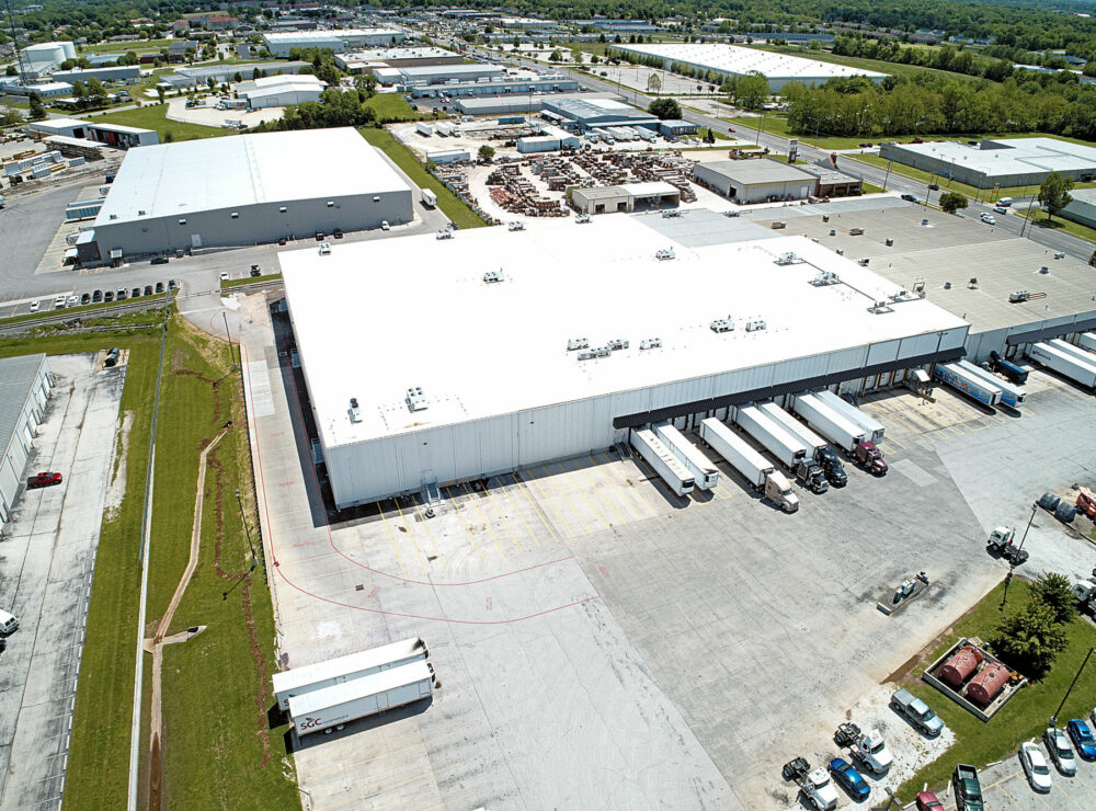 SGC Foodservice aerial of final facility with truck dock