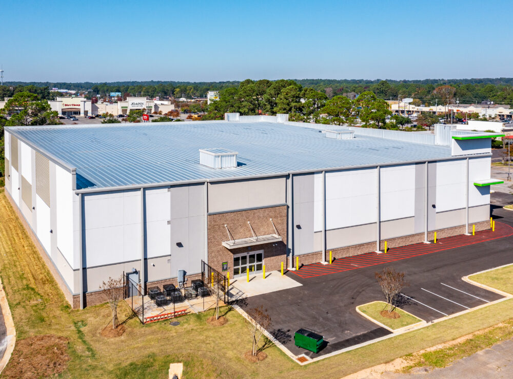 Extra Space Storage, Mobile, AL aerial photo of exterior loading area